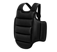 KiBcsLic Protection de Poitrine Réversible pour Karaté, Boxe, MMA et Taekwondo, Gilet de Protection pour Femmes, Hommes et Enfants (), Noir L