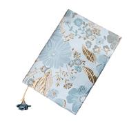 KiBcsLic Protège-livre Couverture En Tissu Manchon de Protection Housse pour Journal avec Motif Floral Élégant et Cordon Marque-page Utile Adapté pour Les Étud, Bleu