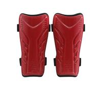KiBcsLic Protège-Tibia avec Double Sangle Résistant Contre Les Chocs Protège-Tibias avec Doubles Sangles Rembourré Protection Sportive pour Footballeurs, Array, Rouge, Adolescent