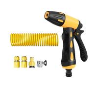 KiBcsLic Pulvérisateur à Pression d'eau Buse Robuste Tuyau Extensible Poignée Antidérapante Embout Ajustable Adapté pour Entretien de Voiture Arrosage, Tuyau à Ressort de 20 M