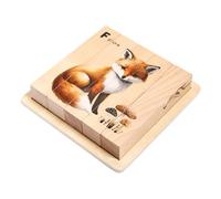 KiBcsLic Puzzle En Bois 4 En 1, Jeu de Correspondance D'animaux, Jeu de Puzzle