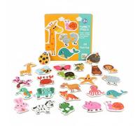 KiBcsLic Puzzle en Bois Animaux Développement Cognitif Puzzle de Correspondance Véhicules Facile à Manipuler Matériel Pédagogique pour Crèche, Assortiment D Animaux