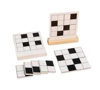 KiBcsLic Puzzle Noir et Blanc Apprentissage Précoce Puzzle à Blocs Éducatif Blocs en Bois Cartes Défi pour Tout-Petits