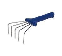 KiBcsLic Râteau de Jardinage Cultivateur à Main Outil à Griffes Laboureur de Sol Portable En Acier Inoxydable avec 5 Dents Adapté pour Ameublir La Terre et Dé, Bleu
