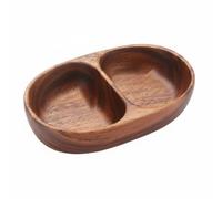 KiBcsLic Récipient En Bois Bois En Forme Bateau Polyvalent Récipient Alimentaire sign Élégant, Petit Plateau À Deux Compartiments
