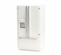 KiBcsLic Réfrigérateur Double Porte Jouet Modèle Réaliste Frigo Américain Miniature Finition Détaillée Réfrigérateur Maison de Poupée pour Diorama, Décoration, Blanc
