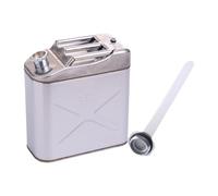 KiBcsLic Réservoir Carburant Jerrycan Essence Conteneur Métal Bidon Conception Ergonomique Acier Épais sans Fuite Adapté Dépannage Aventure Expédition O, 15l