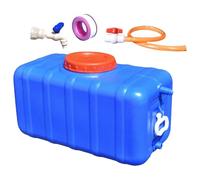 KiBcsLic Réservoir d'eau Horizontal avec Robinet et Tuyau, Carafe Idéale pour Le Jardinage et L'extérieur, Bleu 47.5 Kg