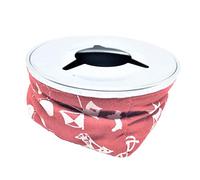 KiBcsLic Rond avec Pochette en Tissu, Housse Coupe-Vent en Acier Inoxydable et Support, Convient à Une Utilisation sur Les Bateaux, Les Camping-Cars, Les Voitu, Rouge