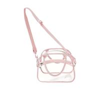 KiBcsLic Sac à bandoulière, Sac à Main, bandoulière Amovible, en PVC imperméable, à Main Transparent, à bandoulière pour Le Travail en Plein air, Concert, Lieu, Rose