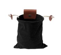 KiBcsLic Sac de Cueillette en Toile Cirée Compact avec Poche Multifonction et Cordon Pratique Adapté pour de Champignons Baies Outils en Randonnée C, Noir