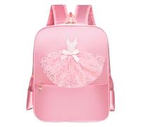 KiBcsLic Sac de Danse Ballet Sac à Dos Fille Sac Tutu Décoratif Polyester Léger Bretelles Réglables Fermeture Éclair Lisse Convient pour Danse Piscine Gymnasti, décor de Robe en Dentelle