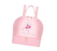 KiBcsLic Sac de Danse Cartable pour Enfant Sac de Sac de Gymnastique avec Bretelles Réglables et Joli Motif de Danseuse Adapté pour Les Leçons de Danse, Rose