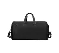 KiBcsLic Sac de Duffle Multifonction Grand Volume Sac à Vêtements Compartiment Chaussures Bandoulière Réglable Nylon Convient Au Gym Séjour Trav, Noir