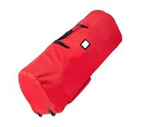 KiBcsLic Sac de Rangement Sapin de Noël Résistant roulettes Transport Poignées Fermeture Éclair Grande Capacité Porte Couronne Protection Contre Poussière, Rouge