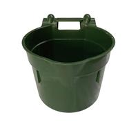 KiBcsLic Seau d'alimentation Cheval Installable sur Clôture Dos à Crochets PP Renforcé avec Graduation pour Étable Adapté à L'Usage pour Chevaux Chèvres Animau, 8l