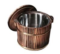 KiBcsLic Seau de Riz En Bois Utilisé Comme Saladier à Sushi Bassine à Riz Mixte Équipée D'Un Couvercle Récipient de Cuisine Robuste Adapté à La Préparation Dom, 20 cm B