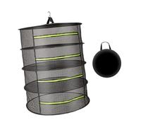 KiBcsLic Séchoir à Herbes Grille Séchage Suspendue Multi Niveaux Fermetures Éclair Fil Acier Nylon Idéal pour Séchage Plantes Fleurs Fruits Intérieur Balcon, 4 Couches