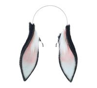 KiBcsLic Serre-tête Oreilles de Lapin Accessoires Cheveux Peluche Oreilles Tombantes Bandeau Simulation Animal pour Fête Costumée Spectacle Scolaire Pho, Noir et Blanc