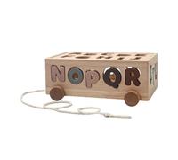 KiBcsLic Shape Sorting Toy Créatif En Bois pour Enfants Jouet D'Empilage et de Tri Des Formes Puzzle de Blocs Colorés Voiture de Construction Éducative Favoris, Courrier