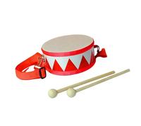 KiBcsLic Snare Drum Percussion Instrument 6 Pouces Enfant avec Bâtons et Sangle Réglable Bois Solide Encourage L'Expression Musicale Adapté pour Initiation Mu, Rouge
