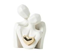 KiBcsLic Statue Couple Ornement Mariage Céramique Figurine Abstraite Sculpture Moderne Représente Amour et Union Élément Artistique sur Table Convient pour, Blanc