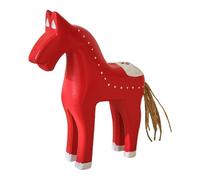 KiBcsLic Statue de Cheval En Bois, Figurine Animale, œuvre D'art, Décoration D'étagère Ou de Bureau, Décoration de Table, Objet de Collection de Noël, Rouge