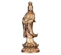 KiBcsLic Statue de Guan Yin, sculpture traditionnelle de Bouddha féminin chinoise pour centre de table, Bronze