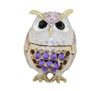 KiBcsLic Statue de Hibou, Organiseur de Bijoux pour La Maison, étui de Rangement, Cadeaux pour Elle, Violet