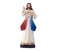 KiBcsLic Statue de Jésus, Figure Catholique de La Miséricorde Divine, Sculpture Religieuse à Offrir Lors de Fêtes