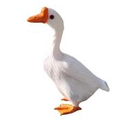 KiBcsLic Statue D'oie Artificielle avec Plumes, Figurine Animale, Modèle pour Pendaison de Crémaillère, 15cmx20cm