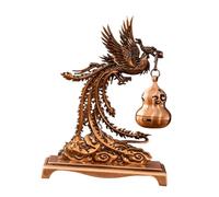 KiBcsLic Statue Incense Burner Support Encens Suspendu Sculpture Table Ornement Alliage Raffiné Convient pour Salle de Méditation Salon Bureau, Bronze