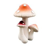KiBcsLic Statuette de Champignon Miniature, Figurine Décorative, Sculpture en Résine, Design Réaliste, Idéale pour La Décoration de Jardins Féeriques, Tête de 3 Champignons