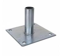 KiBcsLic Support de Base d'Échafaudage Platine Plaque Socle Douille Acier Galvanisé Perçages pour Visser Stabilisation Structurelle Adapté aux Chantiers