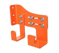 KiBcsLic Support de Rangement Mural pour Outils Garage Porte-tronçonneuse en Fer Double Crochets Réglables Anti-Glissement Adapté Entrepôt Atelier, Orange