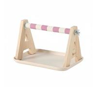 KiBcsLic Support Entraînement Perroquet Base Antidérapante Support Oiseau Autoportant Facile à Nettoyer Perchoir Table Bois pour Perroquets, Perruches, M, A-Ligne