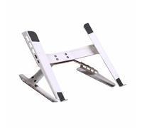 KiBcsLic Support Ordinateur Portable Support Réglable Rehausseur Socle Plateforme Aérée Anti Chauffe Cadre Stable et Convient au Montage Vidéo Programmation Étude à Domicile, Blanc Perle