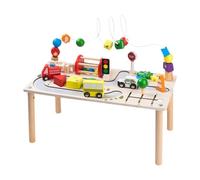 KiBcsLic Table D'activités, Trieur de Formes, Jouets Sensoriels En Bois pour Enfants
