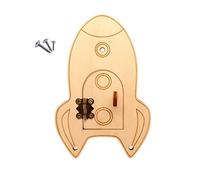 KiBcsLic Tableau D'activités en Bois à Monter Soi-même - Accessoires pour Apprendre Les Compétences de Base - Jouet Interactif Parent-Enfant, Rocket