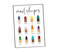 KiBcsLic Tableau Présentoir Ongles Affiche Manucure Support Faux Ongle Légèreté Installation Rapide PVC Adapté à Salon Beauté Maison École, E
