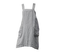 KiBcsLic Tablier Cuisine Unisexe Tablier avec Poches Tablier Restaurant Tablier Nettoyage en Coton et Lin Résistant pour Atelier Jardin, gris, M