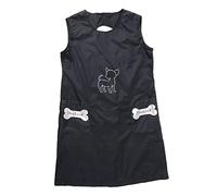 KiBcsLic Tablier de Toilettage sans Manches en Tissu Nylon Smock Imperméable avec Poches de Rangement Vêtement Pro Anti-Statique et Léger Adapté au Travail, Noir, L