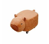 KiBcsLic Tabouret Capybara Compact Pouf en Peluche Doux Ottoman pour Tout-Petits, Salle Jeux, Crèche, Pulley Wheel