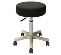 KiBcsLic Tabouret de Coiffure Réglable Rembourrage Confortable Tabouret Réglable en Hauteur avec Dossier Chaise de Maquillage pour Esthéticiennes, Noir, Roulette Beige
