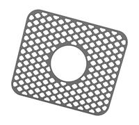 KiBcsLic Tapis D'Évier En Silicone Antidérapant Protège-évier Pliable pour Cuisine Grille de Protection Plaque Égouttoir avec Ouverture Centrale Adapté Au Ména, Gris
