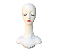 KiBcsLic Tête de mannequin femme, support de perruque polyvalent avec épaule, présentoir de perruques, tête d'entraînement pour bijoux et accessoires de, Lèvre Rouge