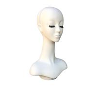 KiBcsLic Tête de mannequin femme, support de perruque polyvalent avec épaule, présentoir de perruques, tête d'entraînement pour bijoux et accessoires de, Lèvre Blanche
