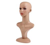KiBcsLic Tête de Perruque En Plastique de 17.7 Pouces-grand Support de Perruque de Tête de Mannequin Féminin et Modèle de Support,