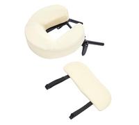 KiBcsLic Têtière de Massage Support Facial Réglable Berceau pour Le Visage et Coussin En U En Mousse PU Confortable avec Repose-bras Adapté pour Les Salons de, Beige