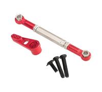 KiBcsLic Tige de direction en aluminium, bras de servo de direction 25 dents, ajustable pour accessoires automobiles, Rouge